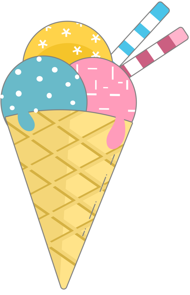 Summer vacation at the beach. Ice cream illustration png
