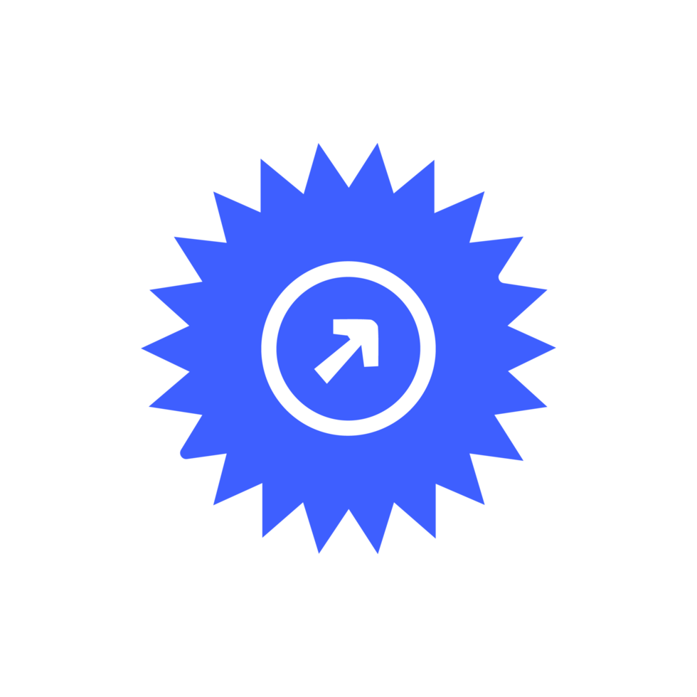 Blue star with an arrow pointing up png