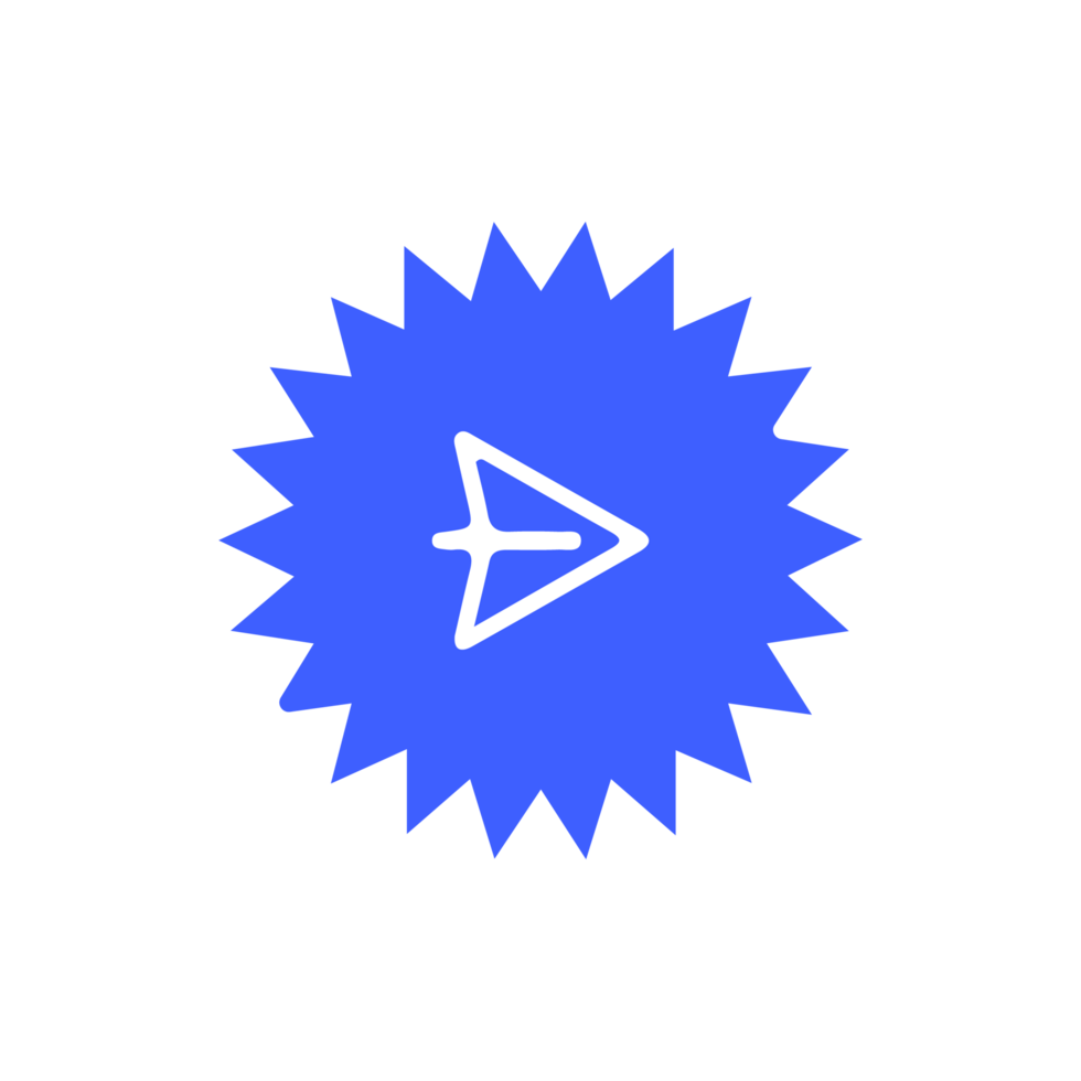 A blue arrow pointing to the left on a flat shape png