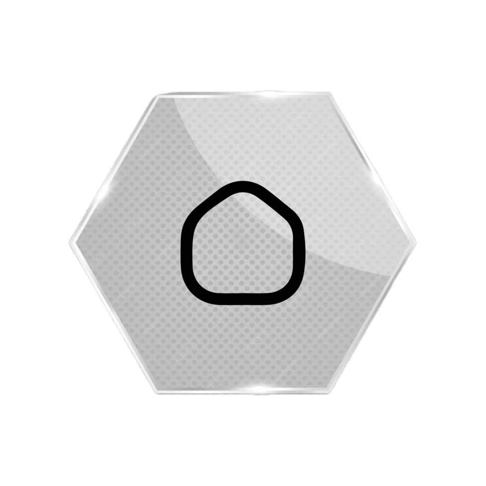 A hexagon button with a flat shape png
