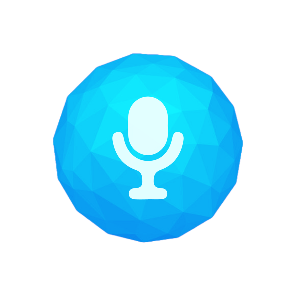 A blue microphone icon on a circle png
