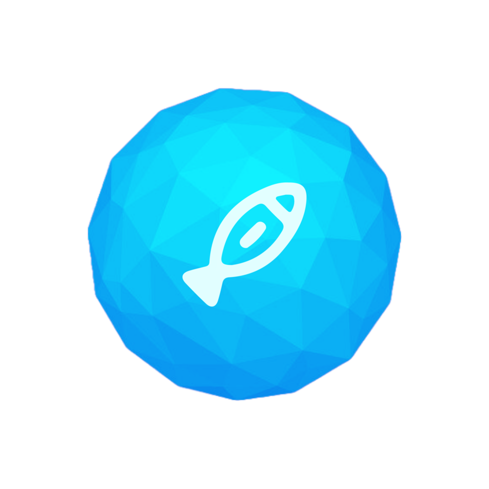 A fish icon in a blue circle png