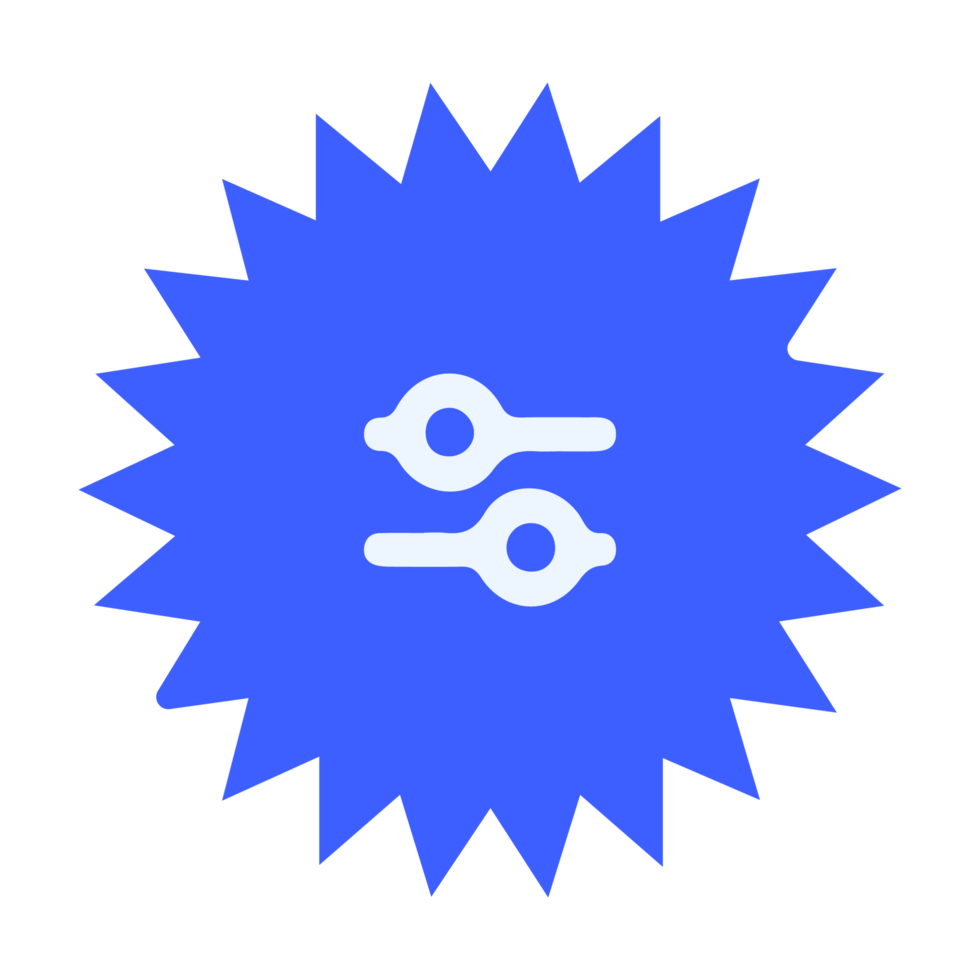 A blue star with two circles on it png