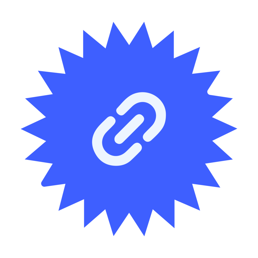 A blue star with a link on it png