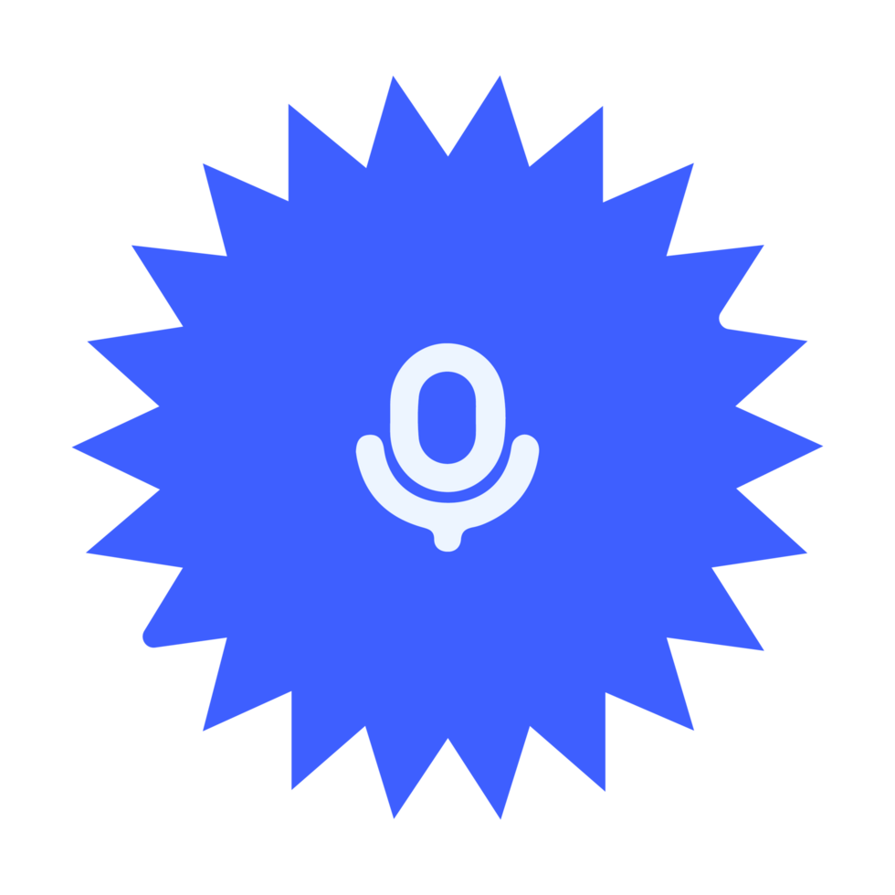 A blue star with a microphone in the center png