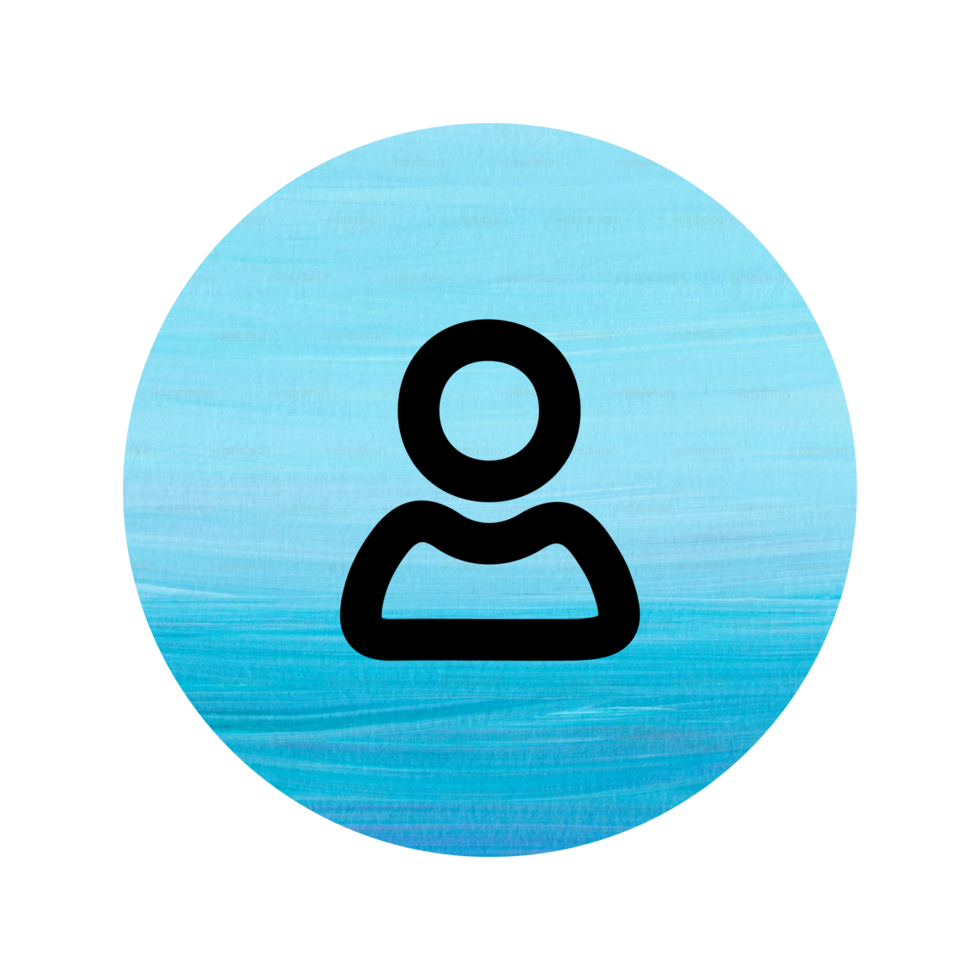 A blue circle with a person in it sign sign png