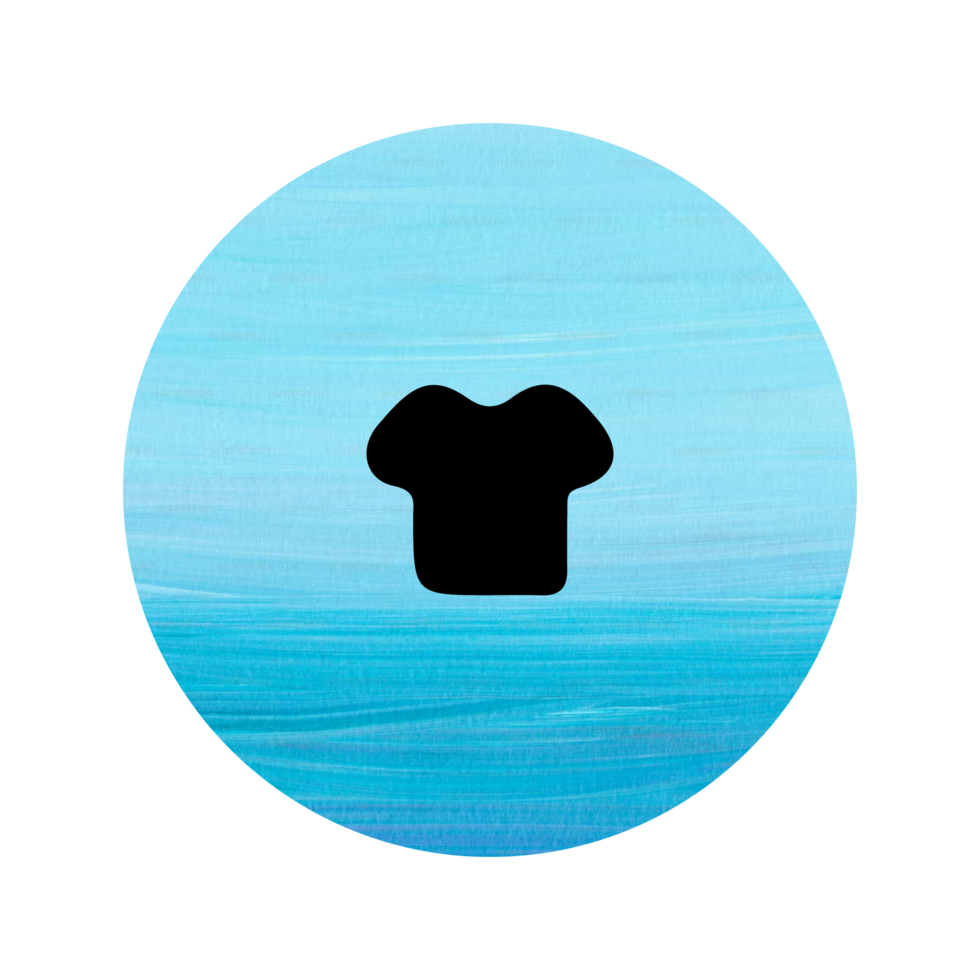 A blue circle with a black silhouette of a person png