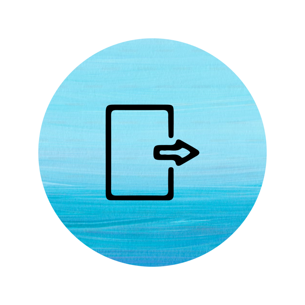 A blue circle with a white arrow pointing to the left png