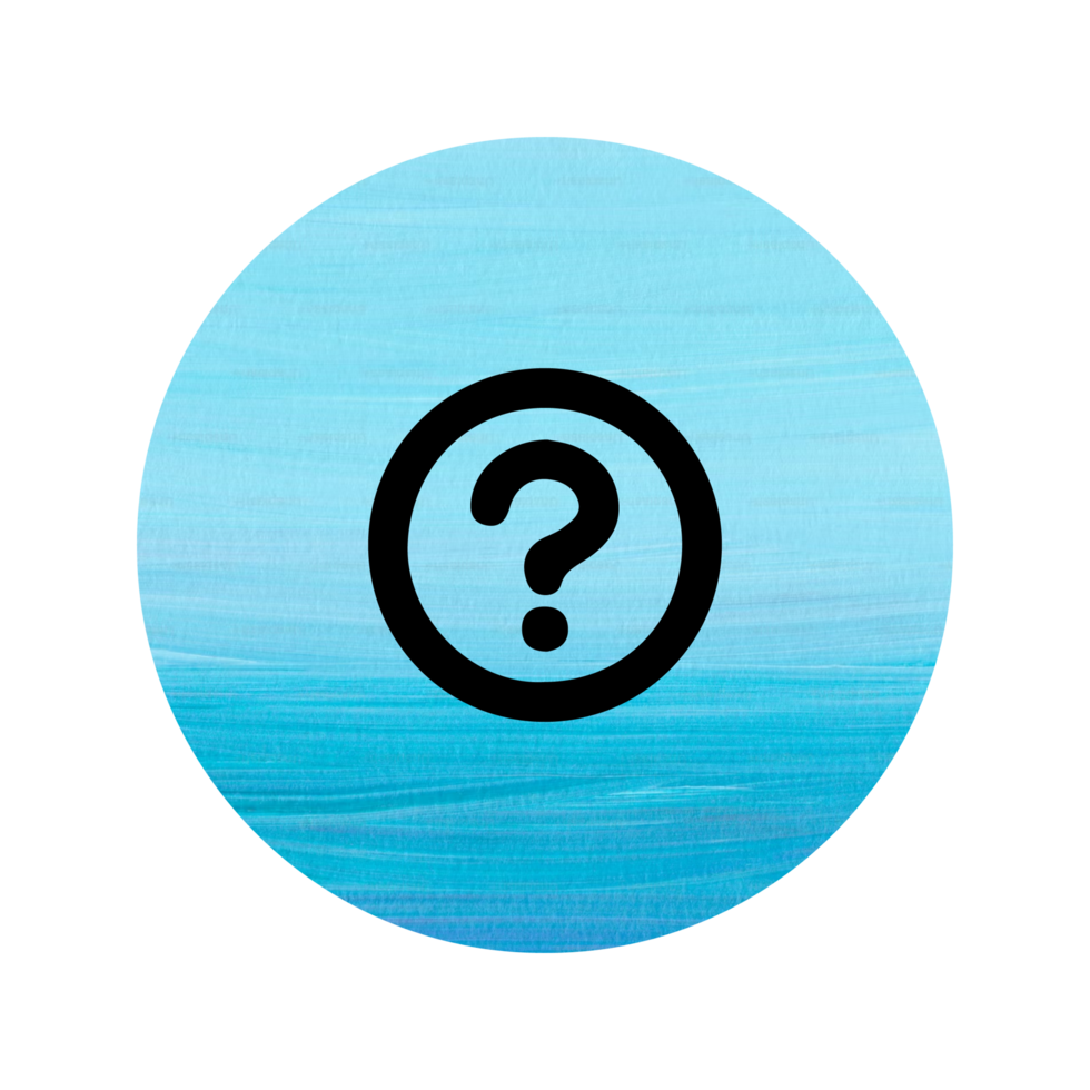A question mark is shown in a blue circle png