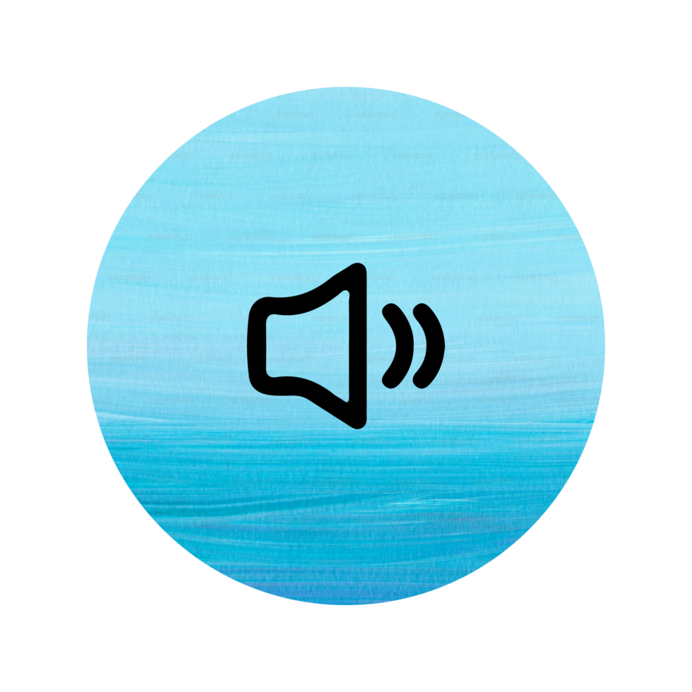 A blue circle with a speaker icon on it png