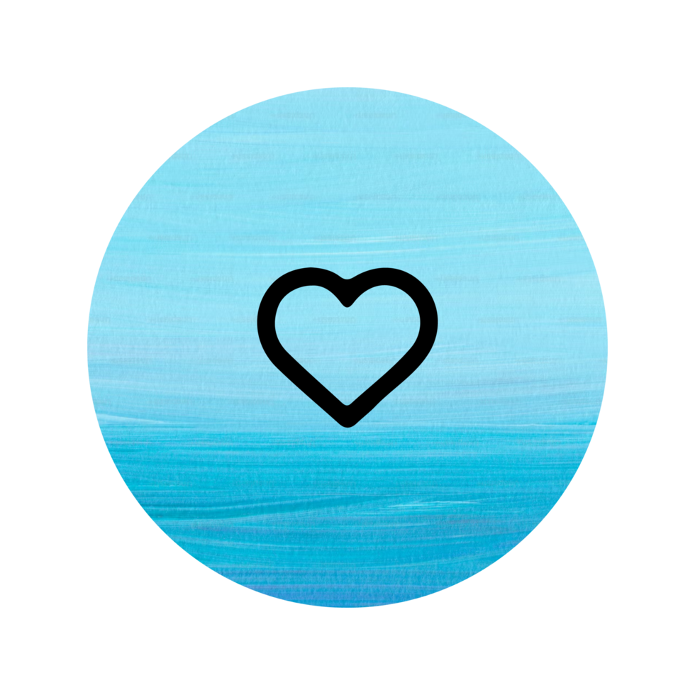 A blue circle with a heart in the middle png
