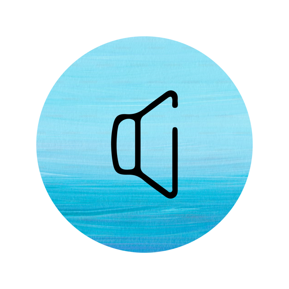 blue circle with a speaker icon on it png