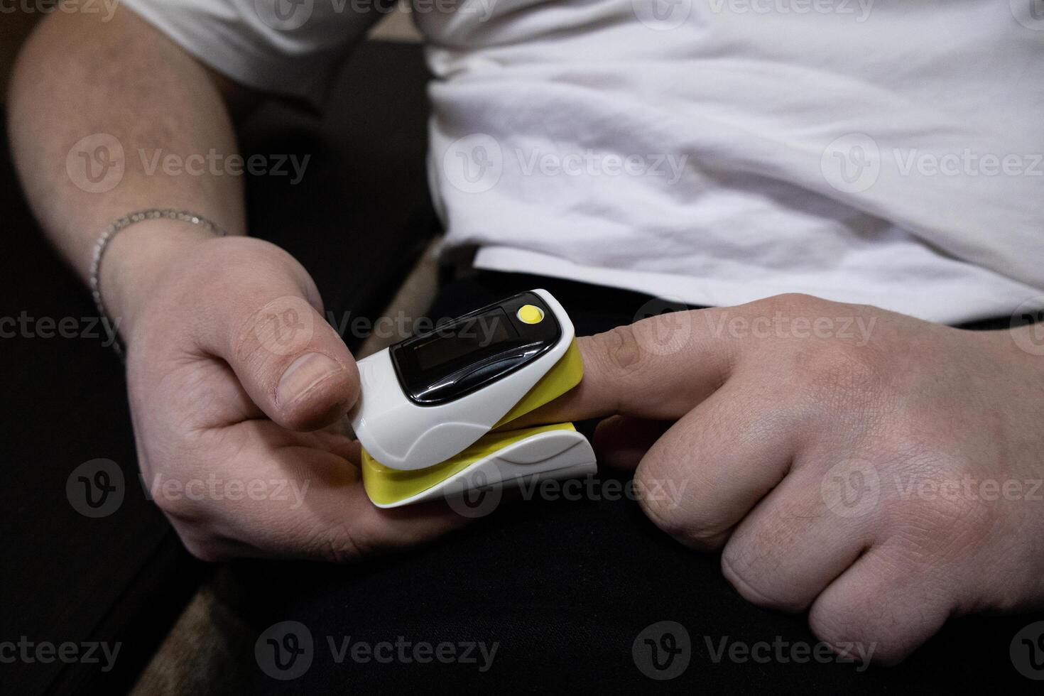 Pulse oximeter used to measure pulse rate and oxygen levels photo