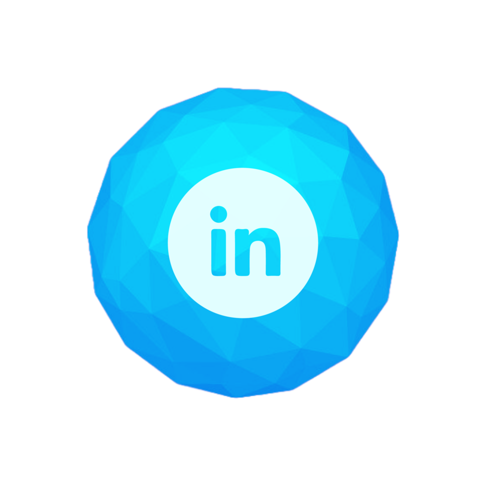 Linkedin logo in blue circle flat png