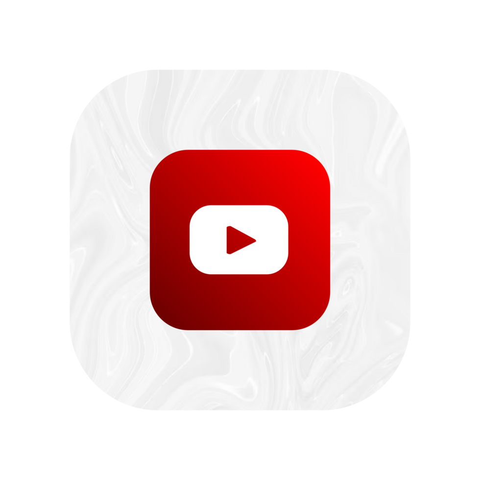 Youtube logo in a white shape png