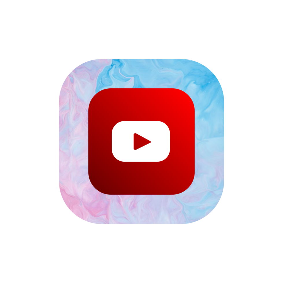 Youtube logo in a flat shape png