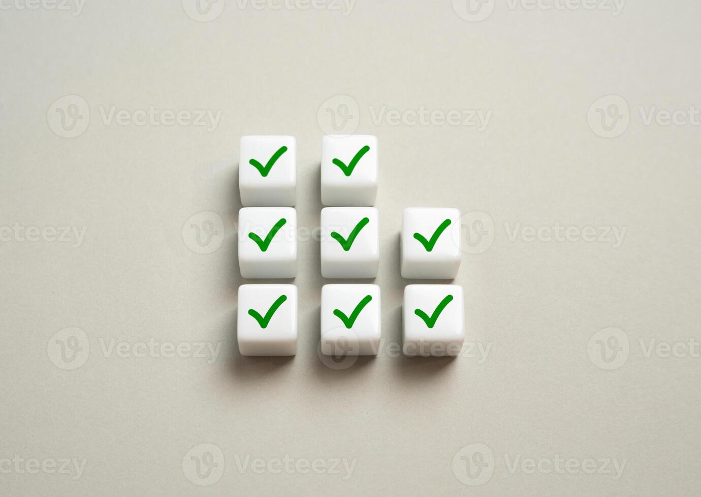 Check marks for completed work, achievements and completed stages. Completed objectives. Workflow optimization. Tracking system, project management. Performance recognition photo