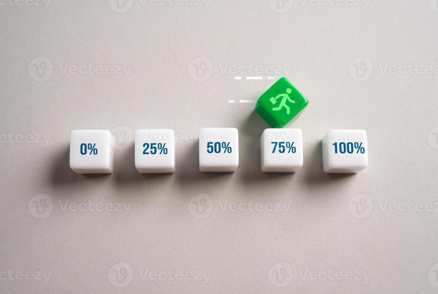 Reach 100 percent. Achieving maximum performance. Efficiency. Completion of a goal. Perfection, accomplishment, and exceeding expectations photo