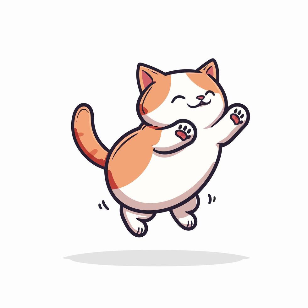 A cartoon cat jumping illustration photo vector