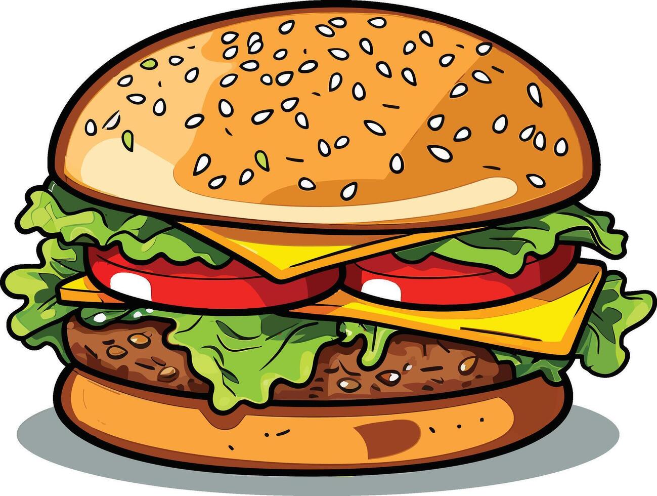 Simple Burger for Food Menu Icon vector