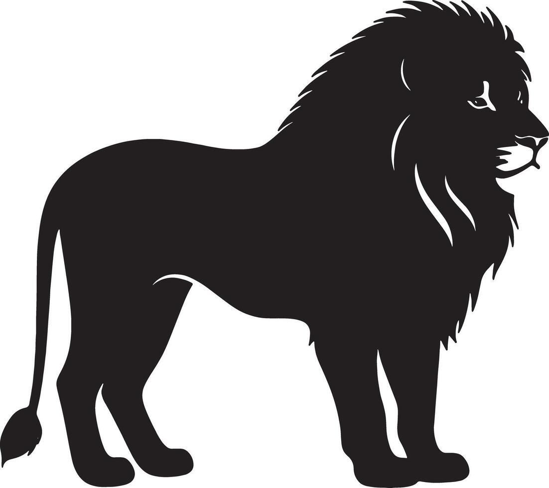 Black silhouette of A Lion simple illustration vector