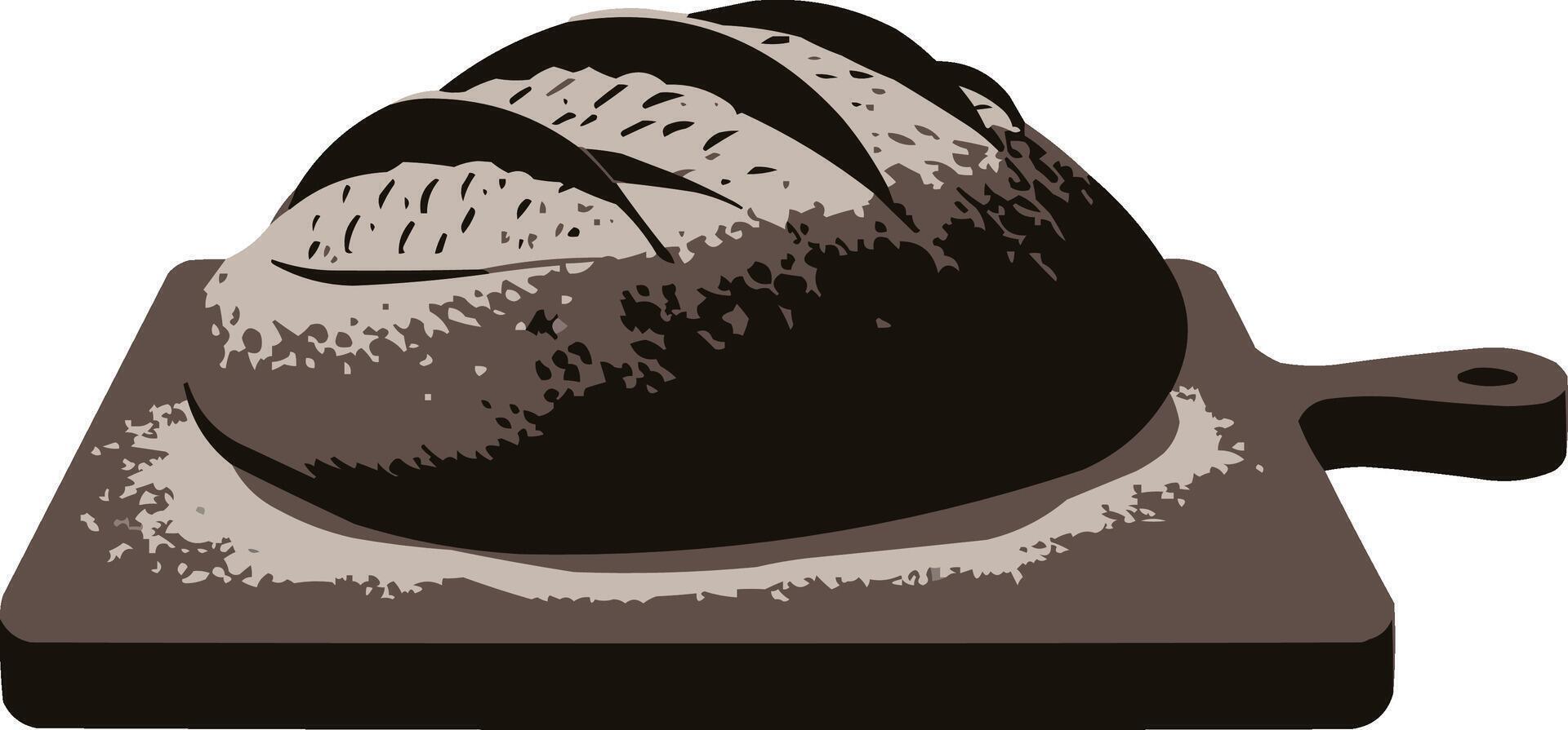 a loaf of bread on a baking tray vector