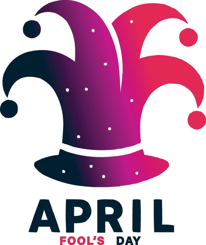 april fool's day logo with a hat and a clown vector