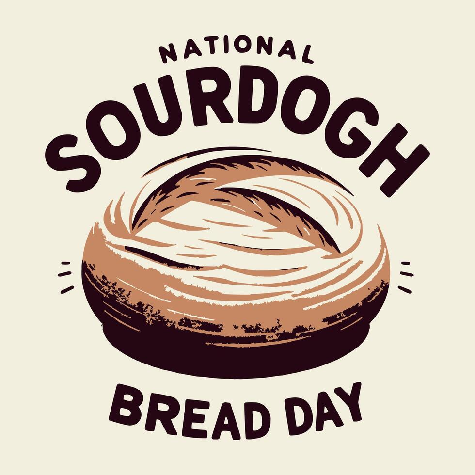 national sourdough bread day design vector