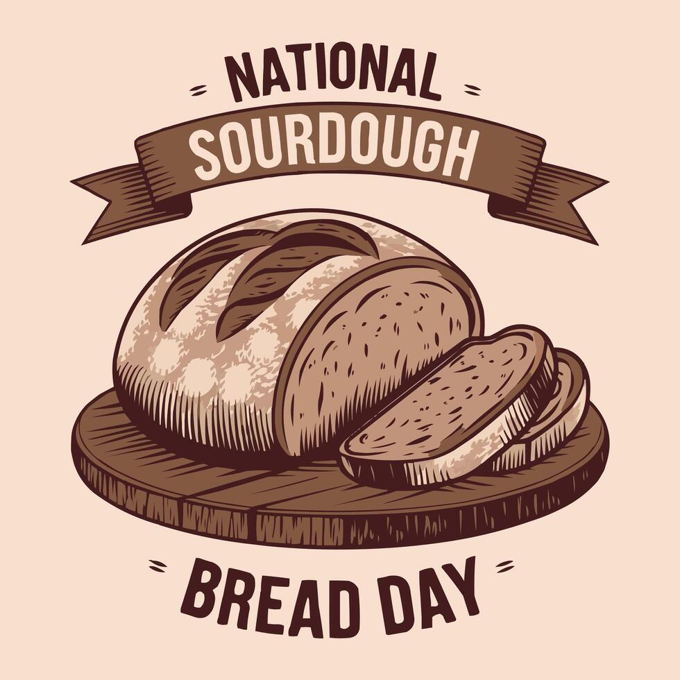 national sourdough day illustration vector