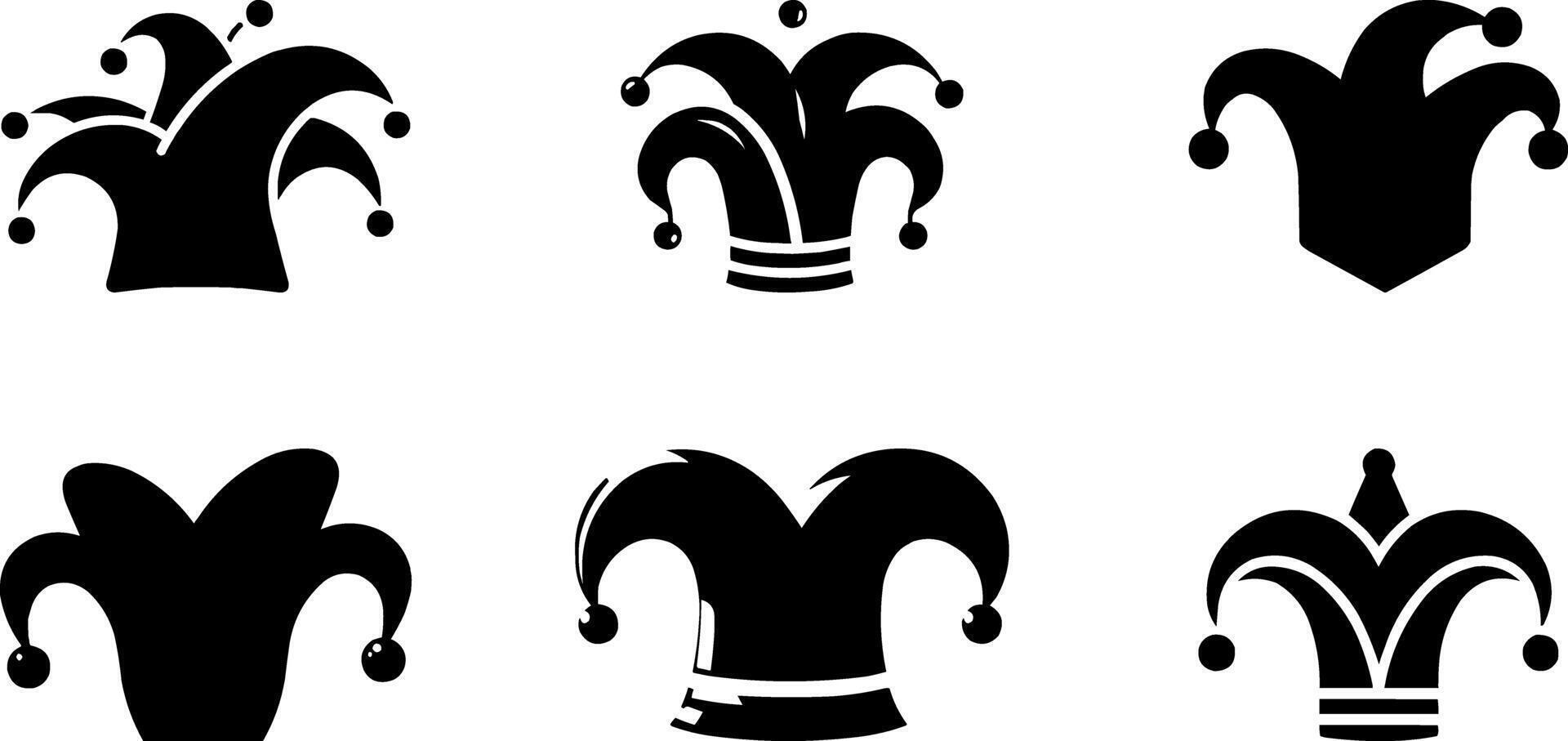jester hat icon set design vector