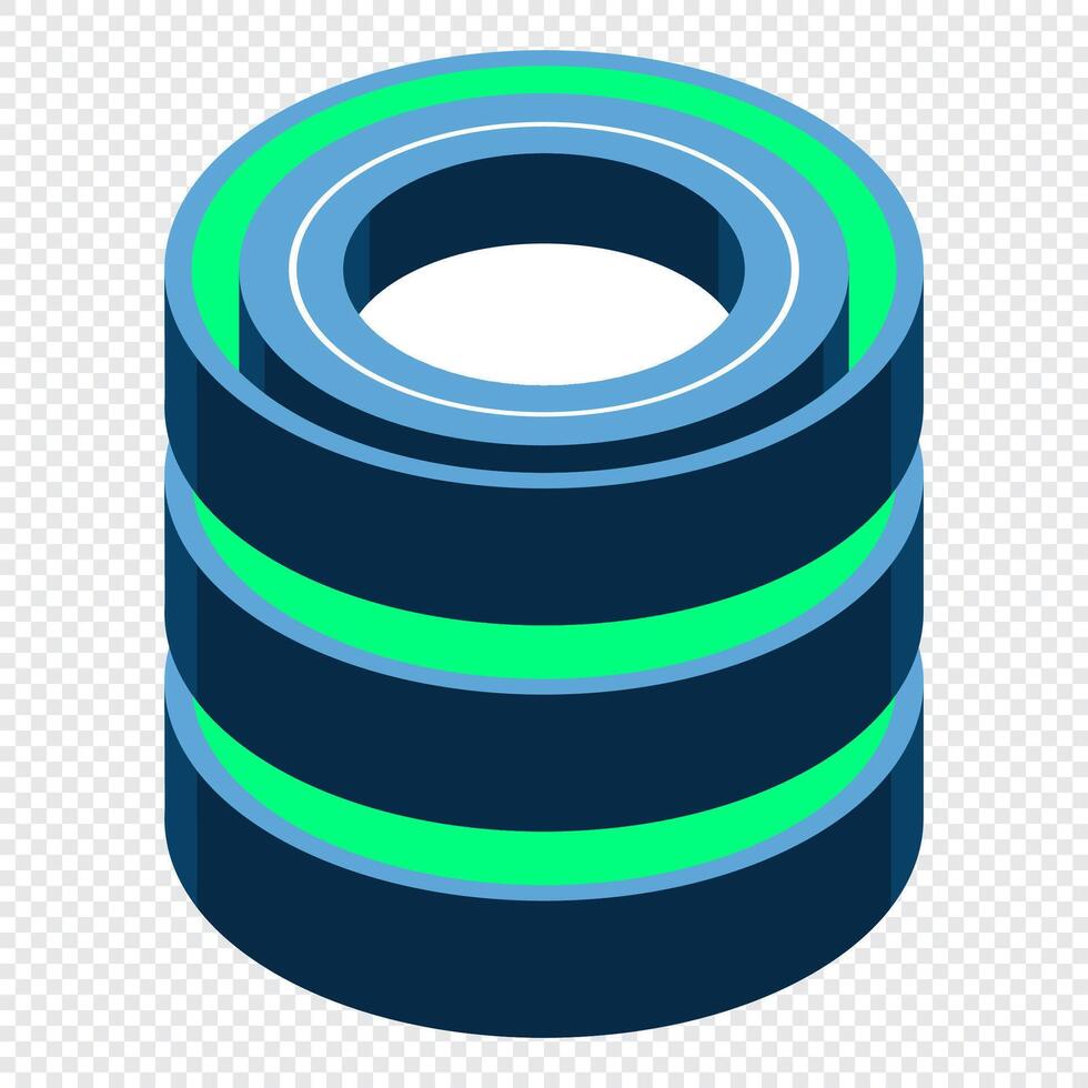 Isometric cloud database. Cloud computing and file cloud storage. Modern technology, illustration. vector