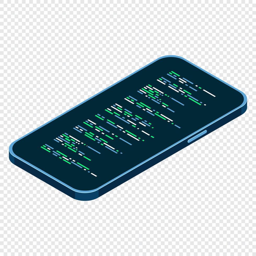 Isometric smartphone. Simple isometric phone. Smartphone device isometric technology. illustration. vector