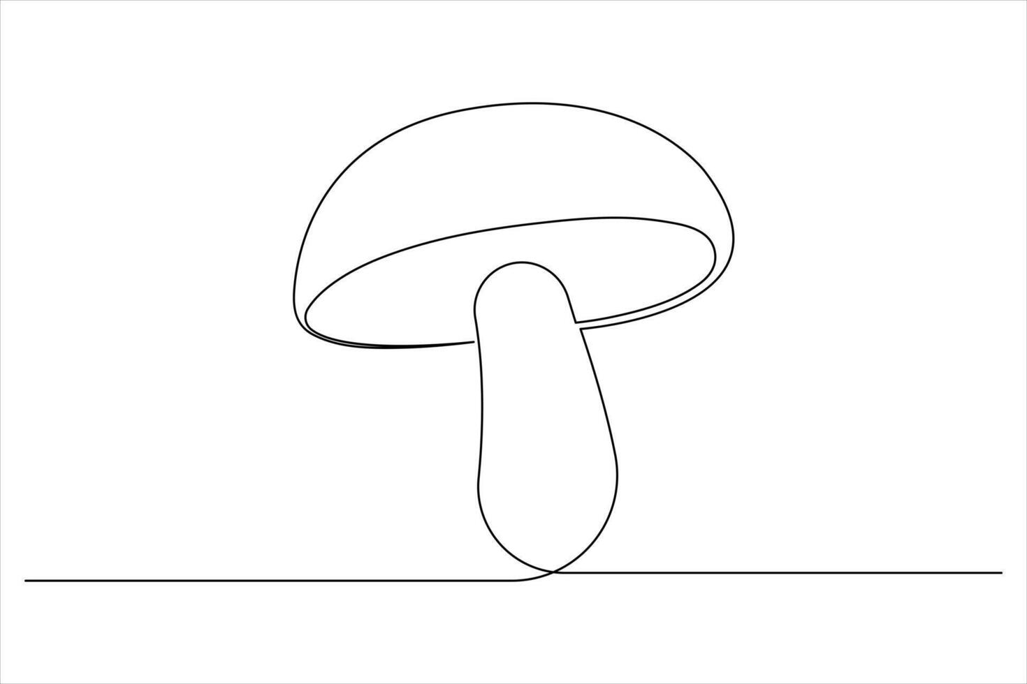 Abstract Mushroom Outline Modern One Line Art vector