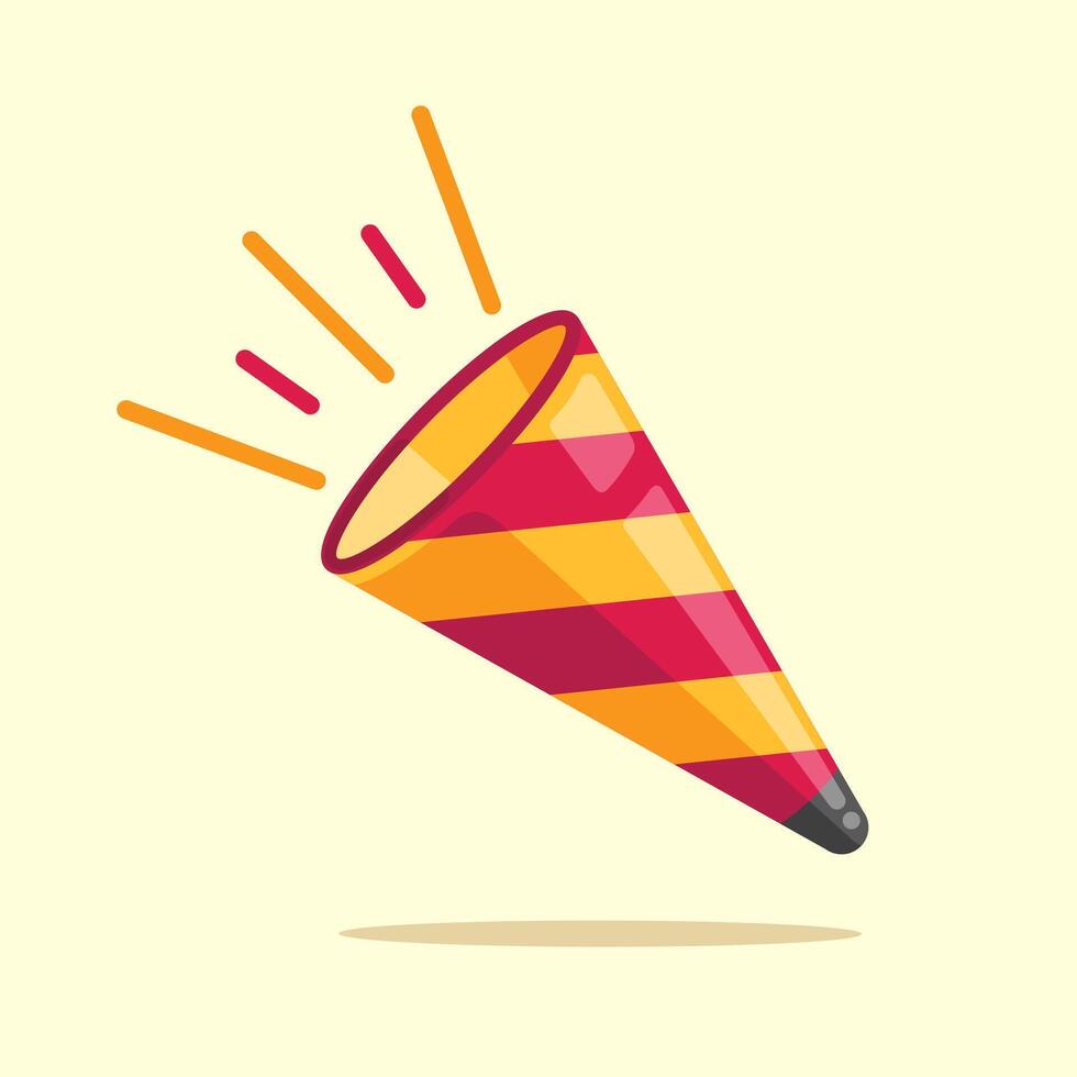 A celebration trumpet . Flat design illustration vector