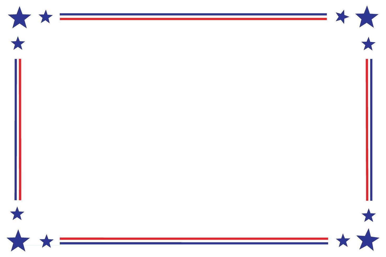 American USA Flag themed border frame design for US document vector
