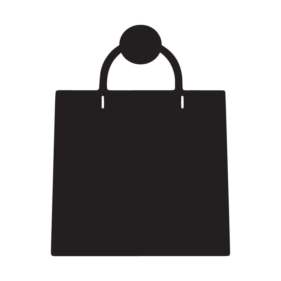 Shopping Bag Icons in Black and White Silhouette Transparent vector