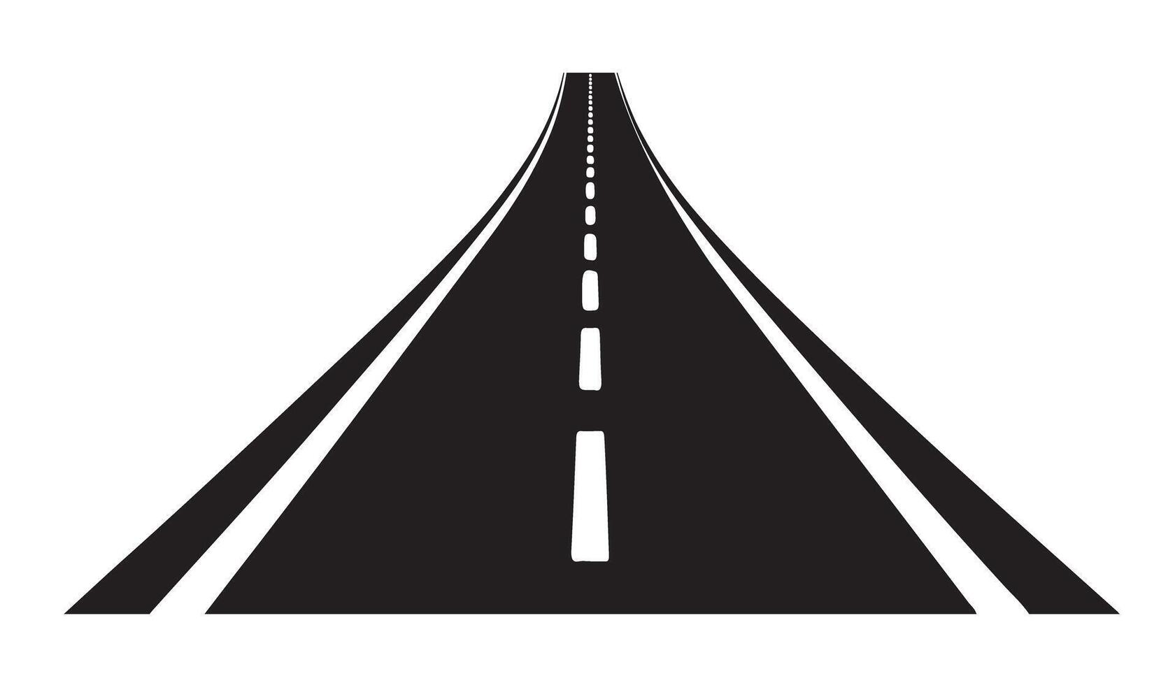 empty highway road and street path illustration on isolated white background with transportation silhouette vector