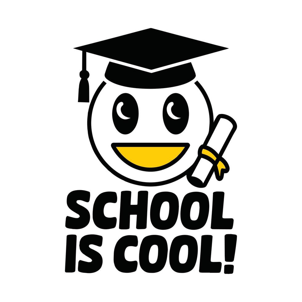 School Is Cool T Shirt Design vector