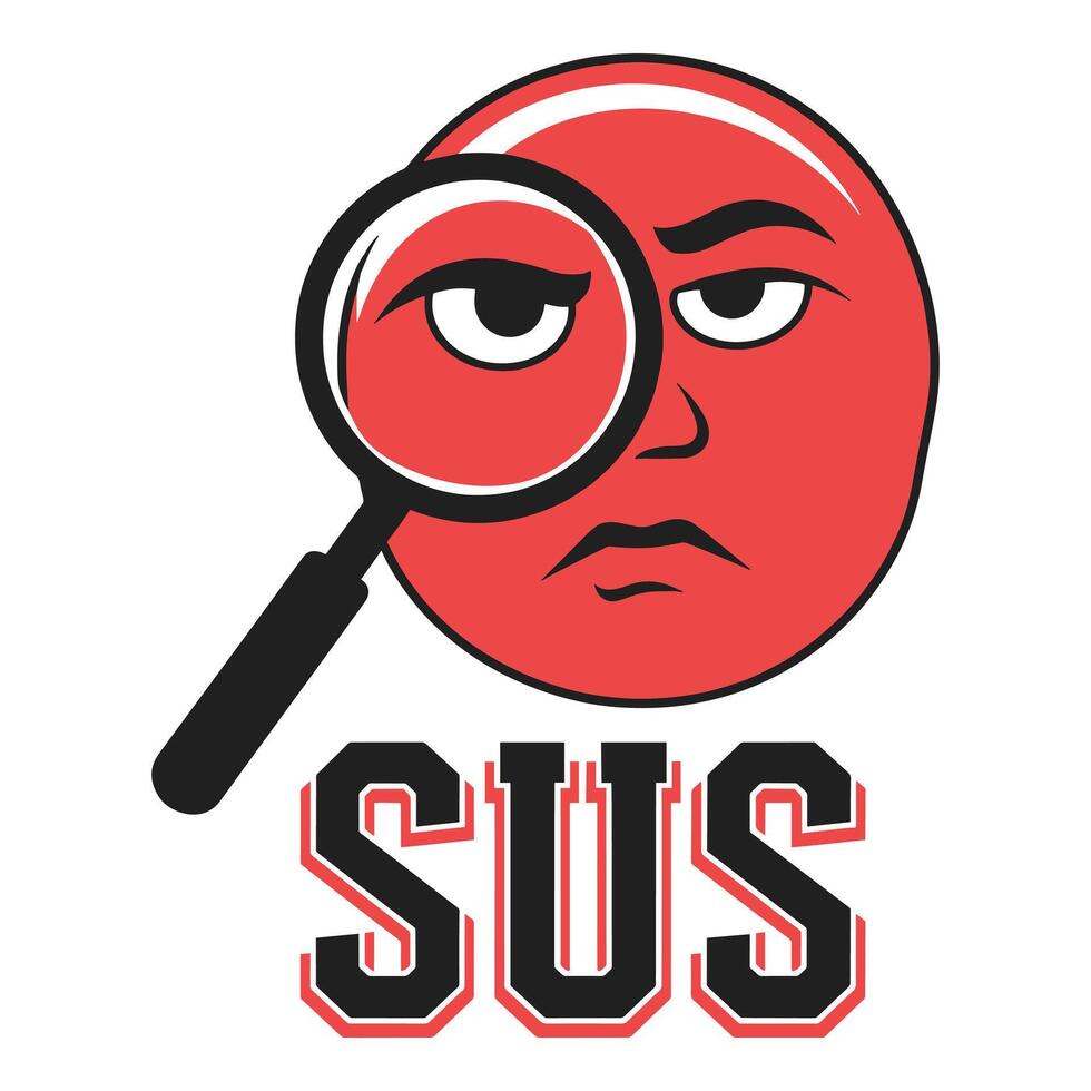 Sus T Shirt Design Face and Magnifying Glass vector