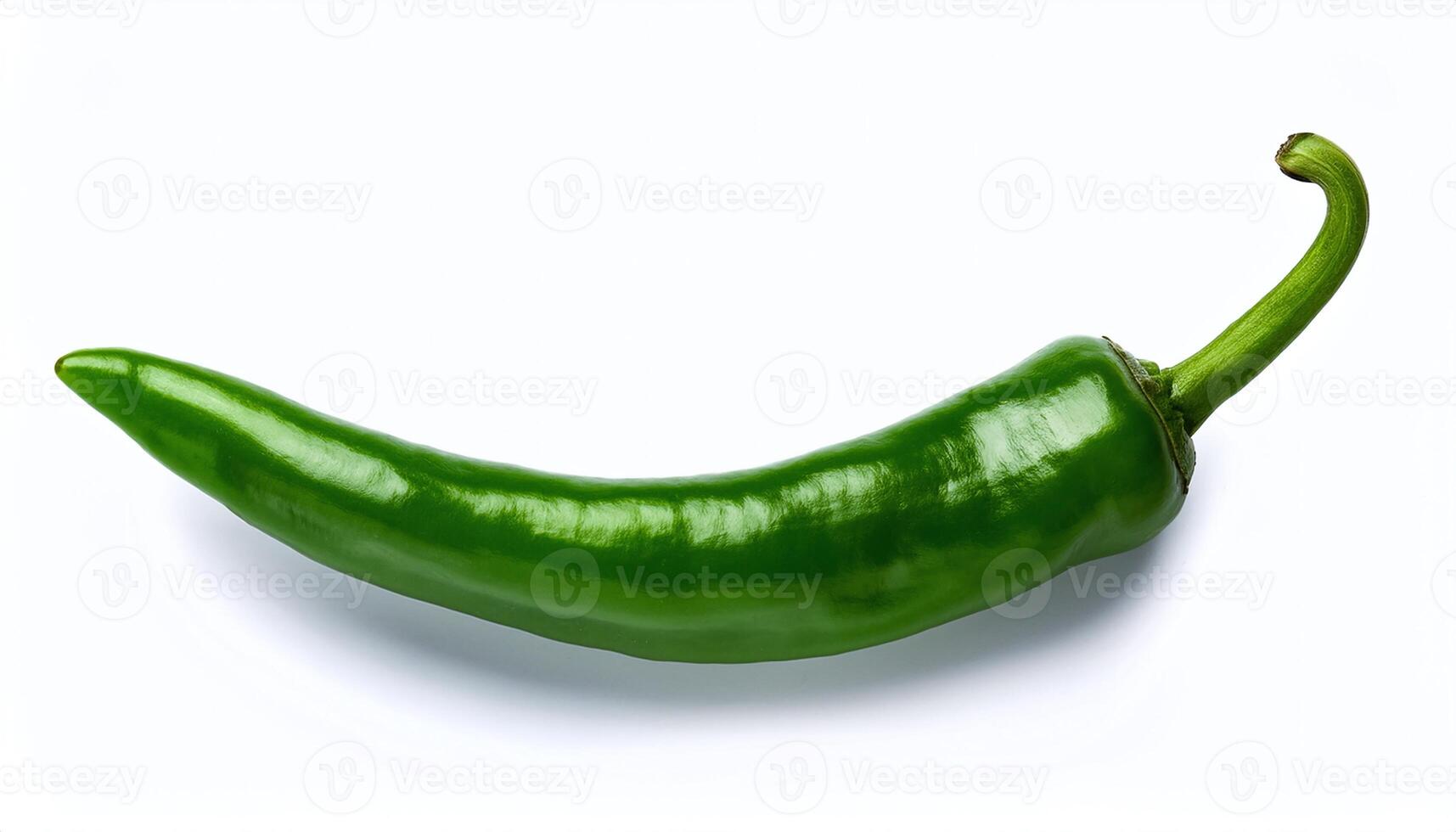 Green Chilli Pepper Isolated on White photo