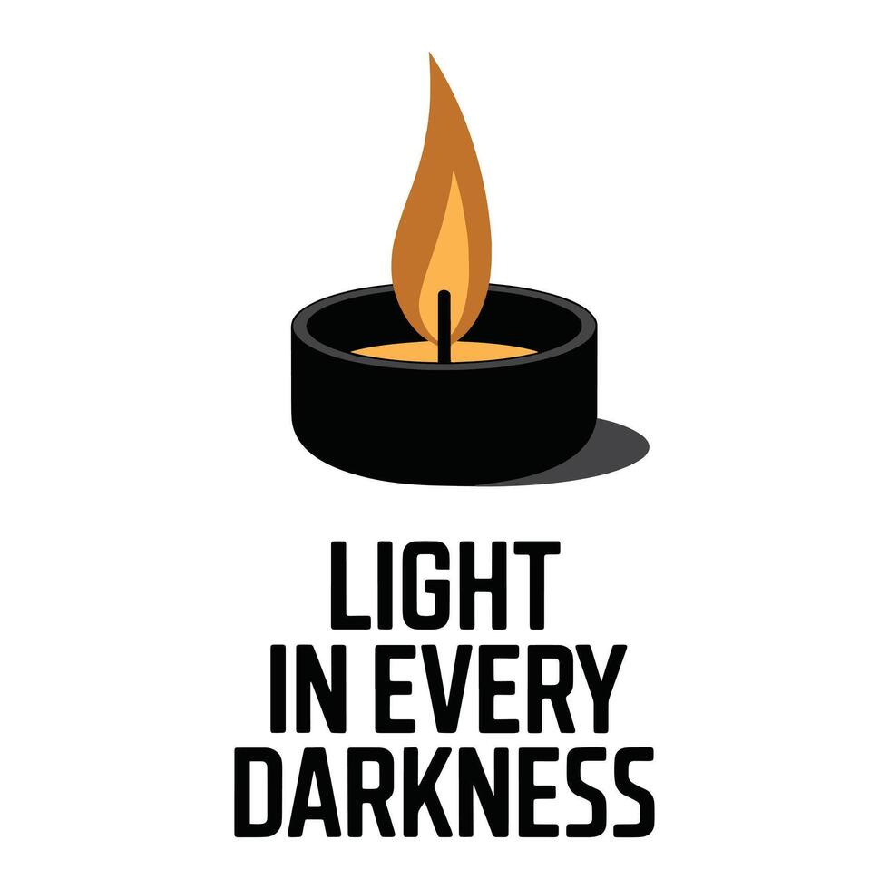 Light in Every Universe T Shirt Design Candle Light vector