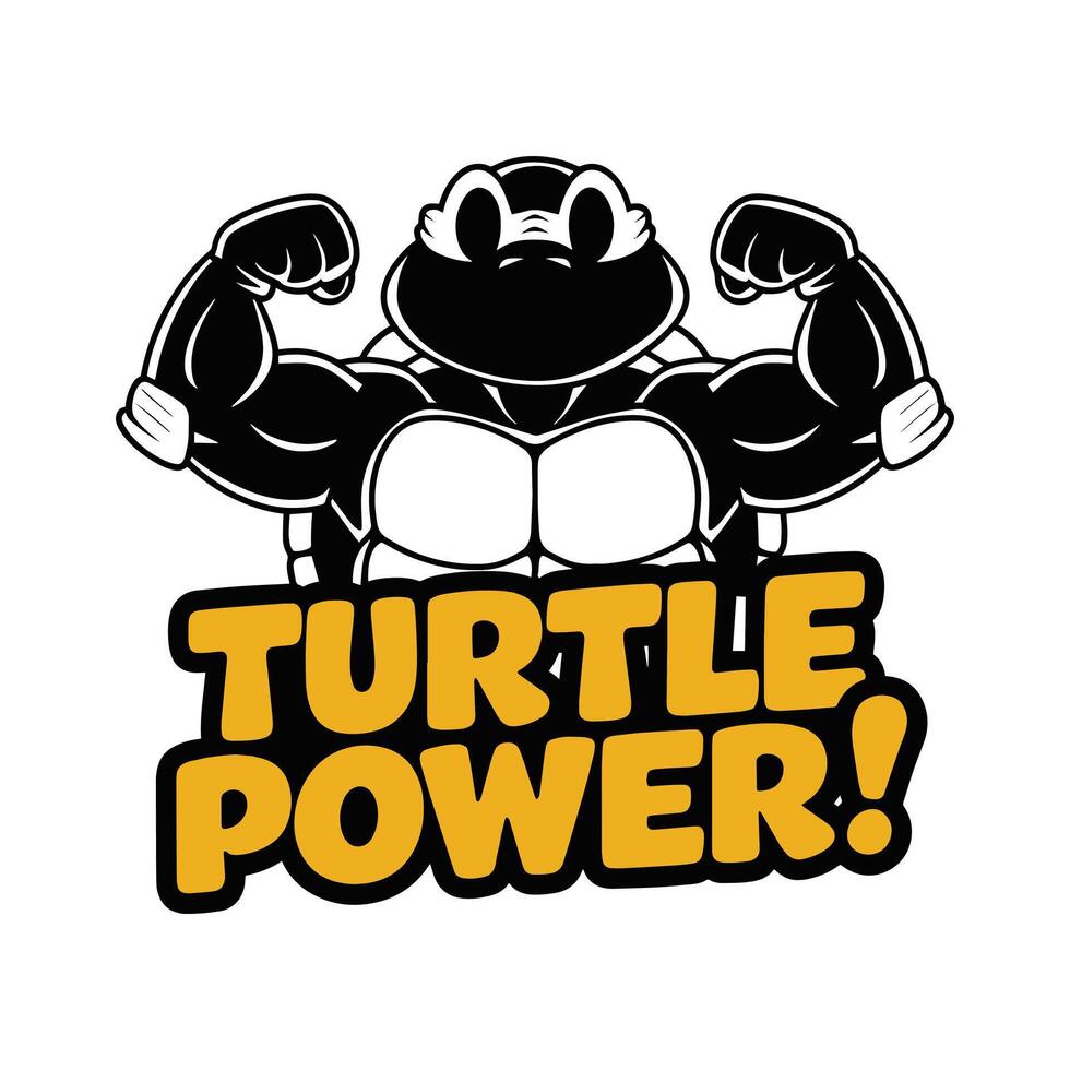 Turtle Power T Shirt Design vector