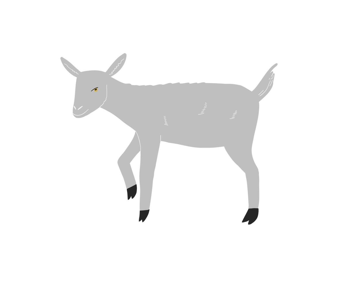 Minimalistic drawing of a goat. Great for farm, livestock, and rural-themed illustrations vector
