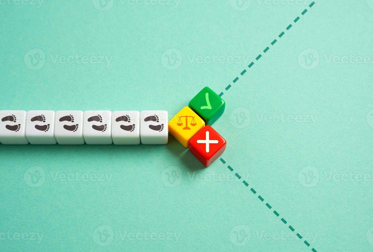 Weigh the decision leading in different directions. Careful analysis, risk assessment, and choosing the best path forward. Decision with contrasting outcomes photo