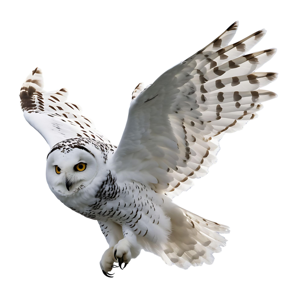 Elegant White Owl in Motion Premium for Digital Print Use png