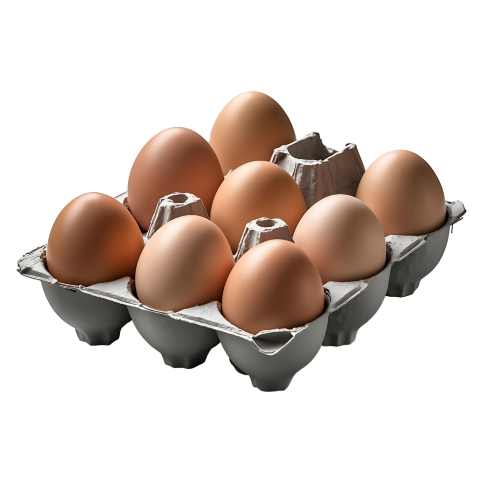 Fresh Brown Eggs in Carton High-Quality Stock Image png