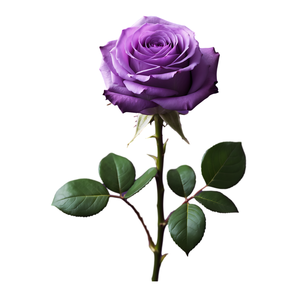 Realistic Purple Rose Isolated Premium Stock Image png