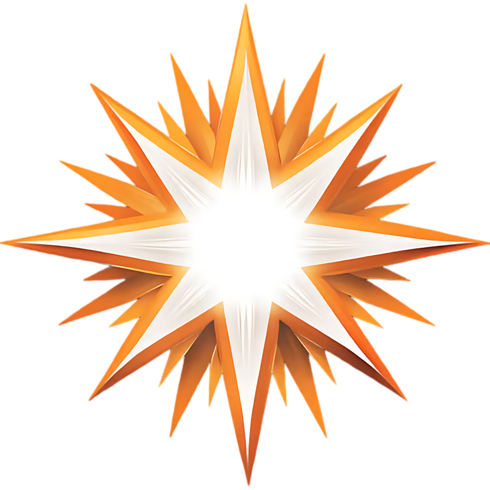 Explosive Burst High-Quality Transparent Starburst Effect png