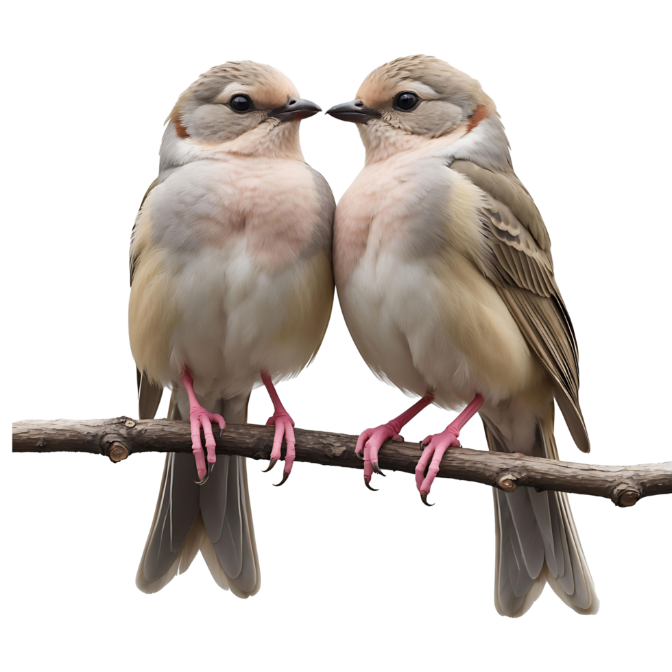 Romantic Pair of Doves on a Branch Love and Peace Symbol png