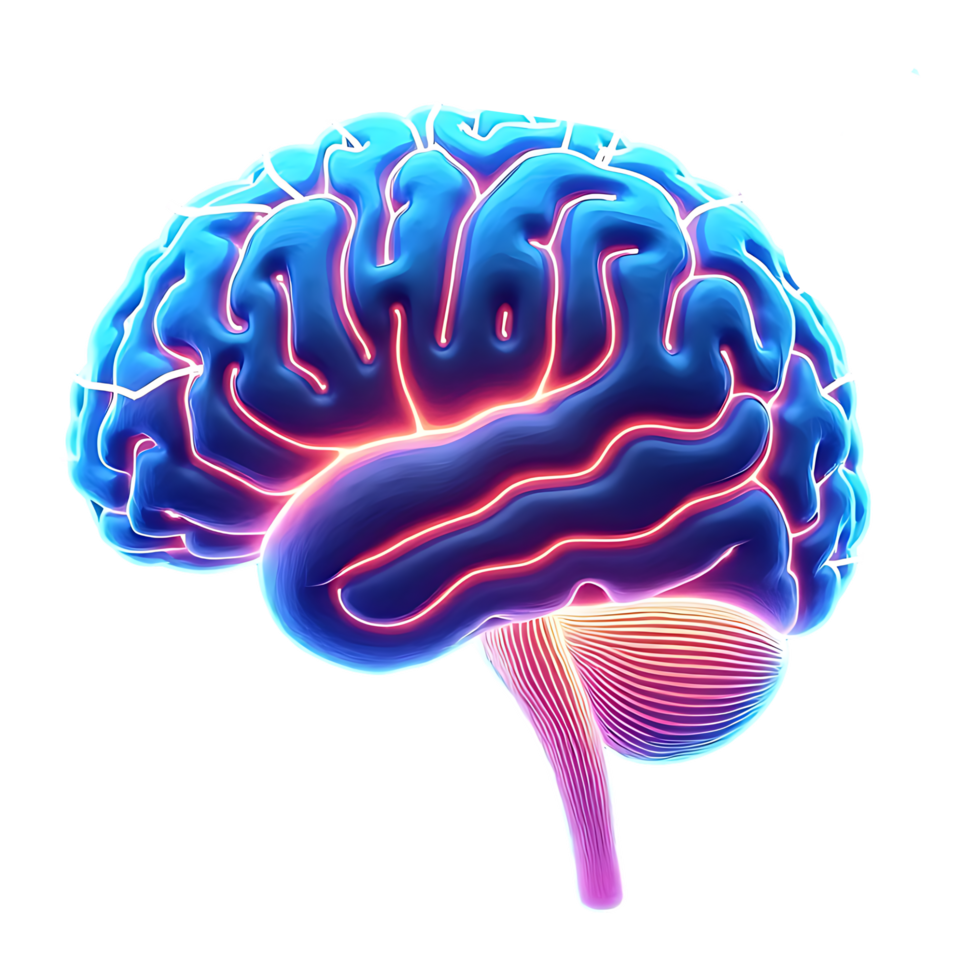 Neuroscience and Artificial Intelligence Brain Stunning Sci-Fi Image png